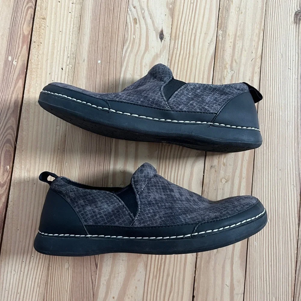 Alegria AXI-7001X Grey Snakeskin Slip On Shoes Womens 38 Comfort Casual Loafers‎